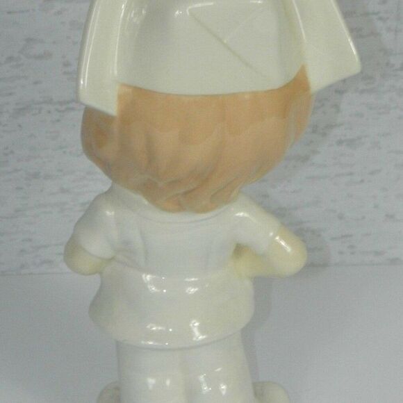Vintage Ceramic Big Eye Nurse White Uniform 12 - Picture 2 of 8